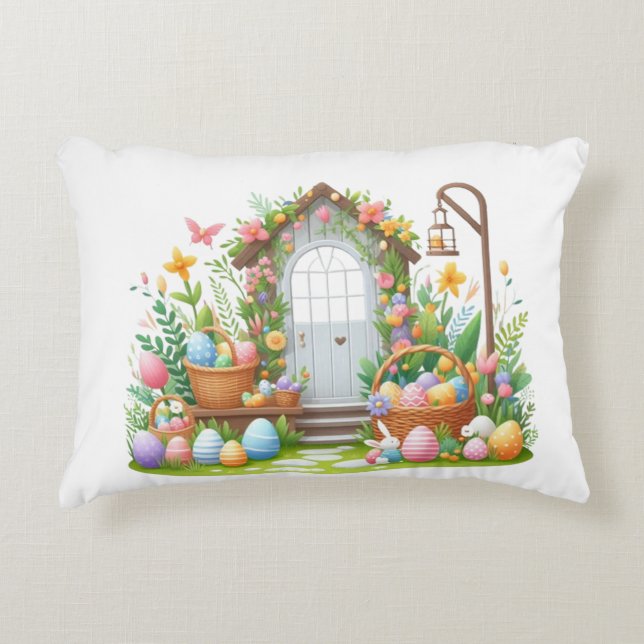 Decorativa Almofada de Acabamento de Páscoa – Decoração de Pr (Frente)