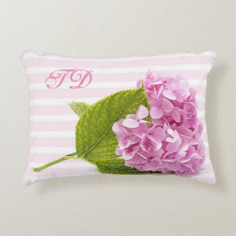 Decorativa Almofada de Acabamento Floral Hortênsia Rosa Monog