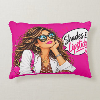 Decorativa Almofada de Acabamento Hot Pink Shades & Lipstick