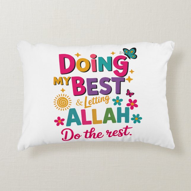Decorativa Almofada de Acabamento Islâmico Ramadan Kareem & E (Frente)