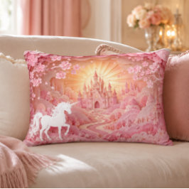Decorativa Almofada de Acabamento Unicórnio Castelo