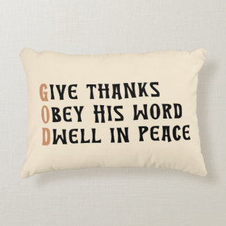Decorativa Almofada de Ação de Graças – Citação de Fé DEUS & 