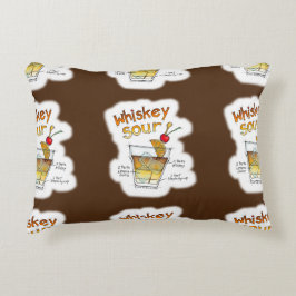 DECORATIVA ALMOFADA DE ACENTO - ARTE DE WHISKEY SOUR COM RECE