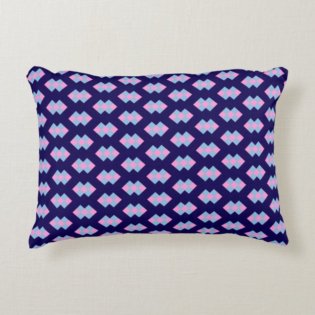 Decorativa Almofada de Acento Azul Diamante (Frente)