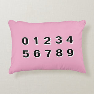 Decorativa Almofada de Acento com Alfabeto e Números Rosa