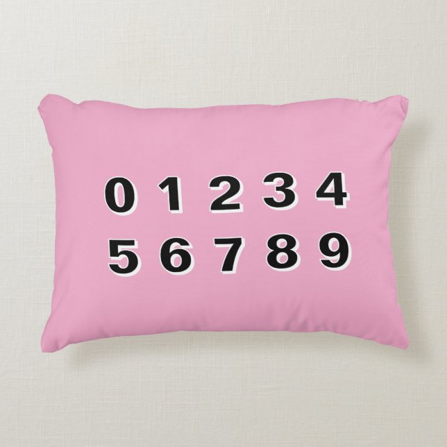 Decorativa Almofada de Acento com Alfabeto e Números Rosa (Frente)