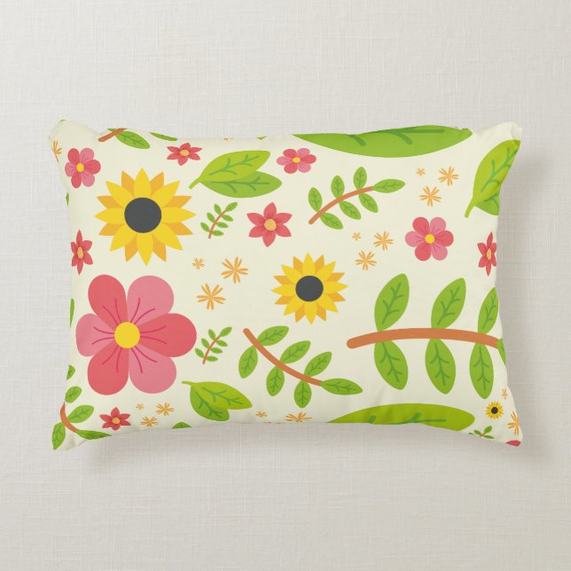 Decorativa Almofada de acento com padrão floral de explodir a (Frente)