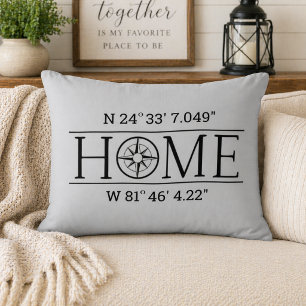 Decorativa Almofada de Acento Coordenadas GPS de Casa