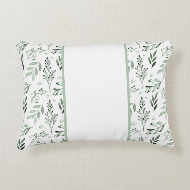 Decorativa Almofada de acento de folhas verdes (Frente)