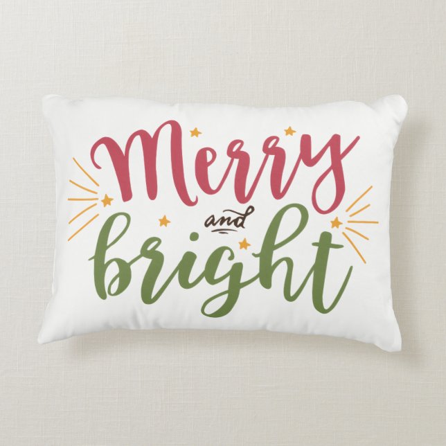 Decorativa Almofada de Acento de Natal Brilhante Alegre e Rad (Verso)