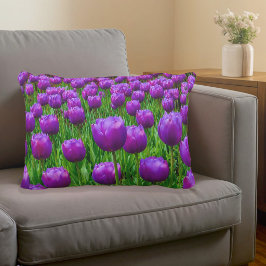 Decorativa Almofada de acento de tulipas roxas