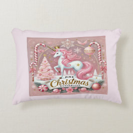 Decorativa Almofada de Acento de Unicórnio do Natal Rosa Mara
