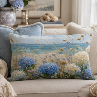 Decorativa Almofada de Acento Hydrangea Costeira 16x12