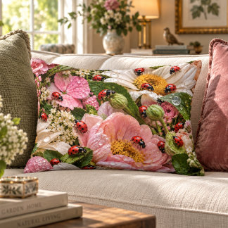 Decorativa Almofada de Acento Jardim de Joaninha 16x12