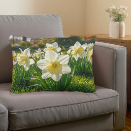 Decorativa Almofada de Acento Narcisos Brancos