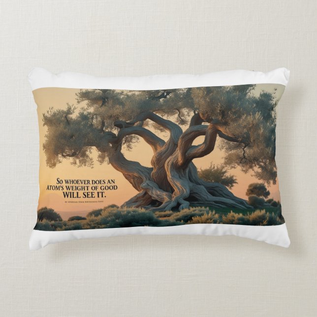 Decorativa Almofada de Acento - Oliveira Islâmica (Frente)