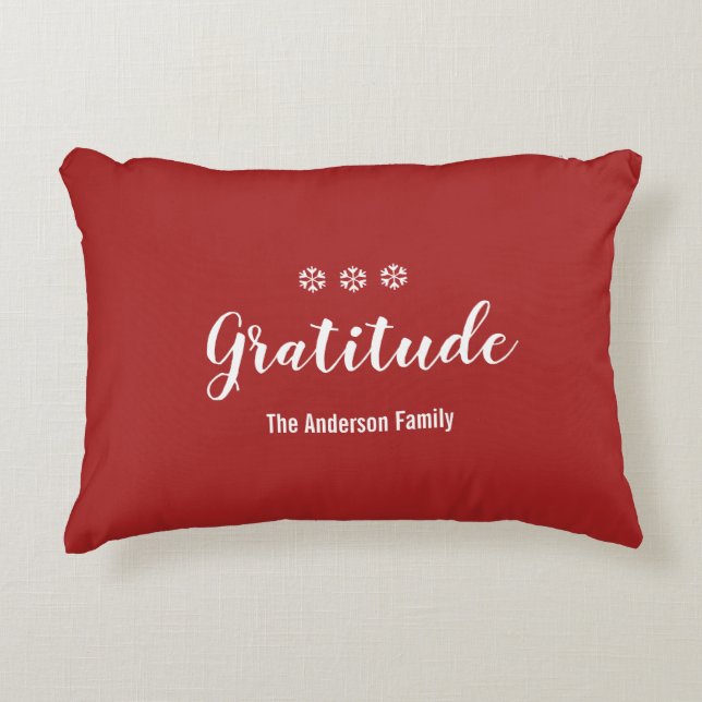 Decorativa Almofada de acento personalizada vermelha de grati (Frente)
