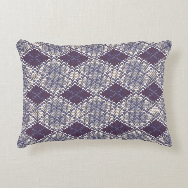DECORATIVA ALMOFADA DE ACENTO TECIDA PLUM ARGYLE (Frente)