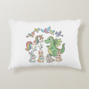 Decorativa Almofada de Arremesso Infantil de Dragão Unicórnio