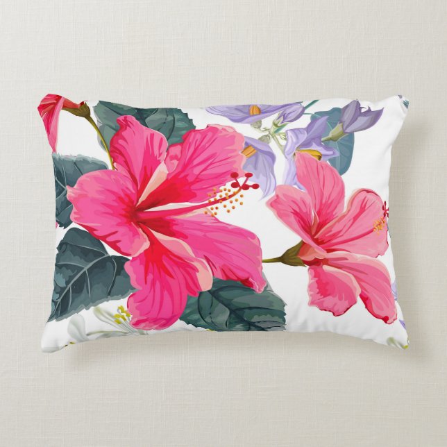 Decorativa Almofada de Decoração de flor de Hibisco (Frente)