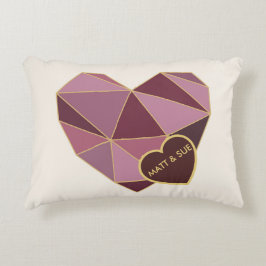 Decorativa Almofada de lançamento de coração geométrico perso