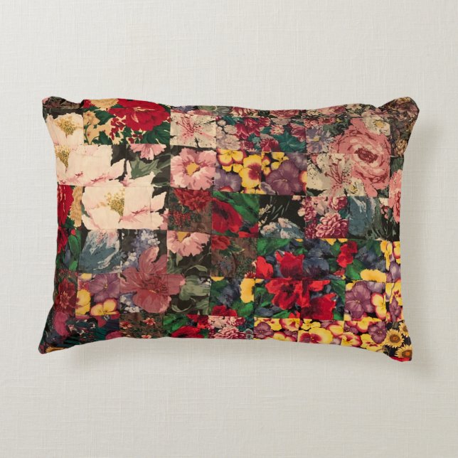 Decorativa almofada de mistura de flores c (Verso)