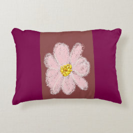 Decorativa almofada de pintura de flor rosa