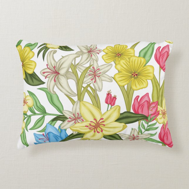 Decorativa Almofada de Relevo com Fundo Floral (Frente)