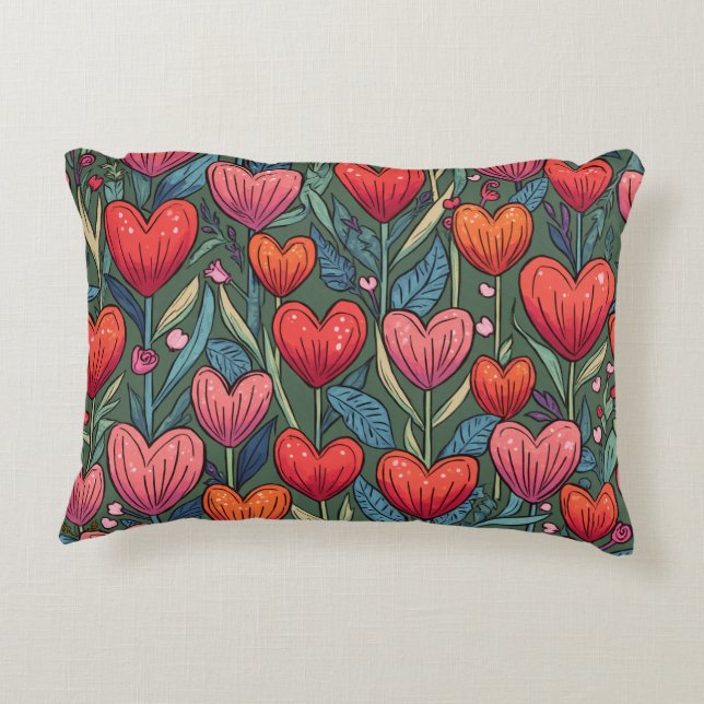 Decorativa almofada de travesseiro floral (Verso)
