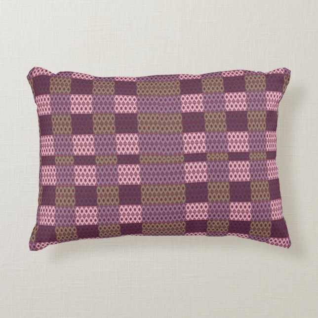 Decorativa Almofada Geométrica de Remendo – Moderno Roxo C (Frente)