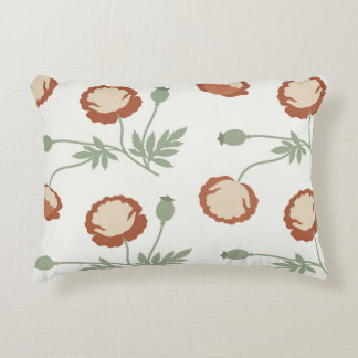 Decorativa Almofada Lombar com Acento Floral de Papoula Rústi