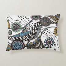 Almofada lombar de ilusão óptica Zentangle artísti