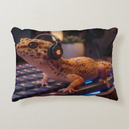 Decorativa Almofada Lombar para Programadores Cyberpunk Gecko