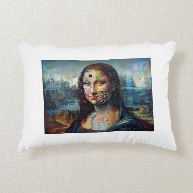 Decorativa Almofada Monalisa Futurista (Frente)