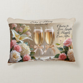 Decorativa Almofada Nupcial Personalizada - Felizes para Semp