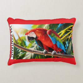 Decorativa Almofada Poliéster Escovado Arara