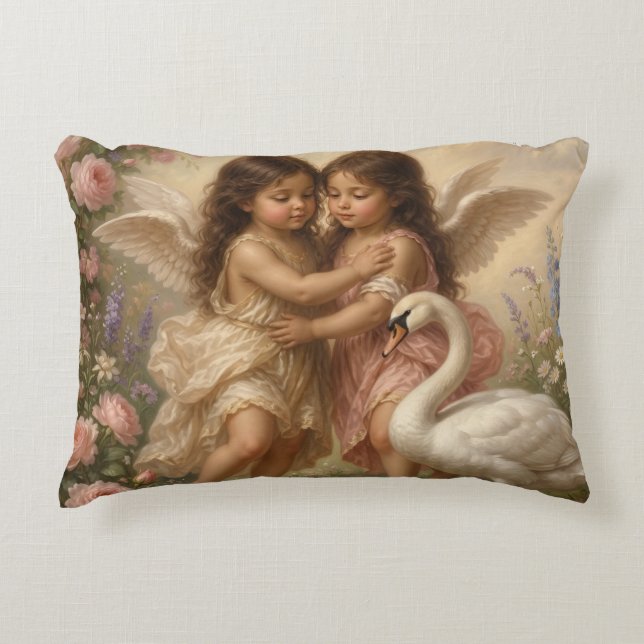 Decorativa almofada romântica de anjo || decoração de berçári (Frente)
