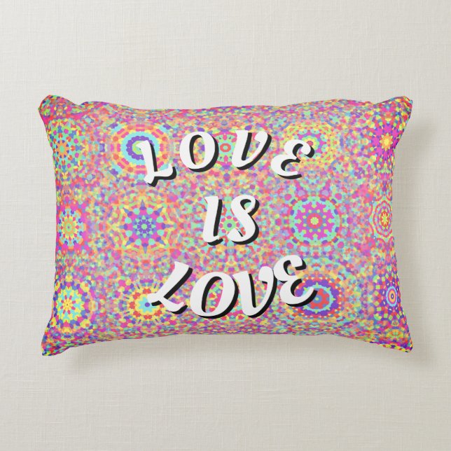 Decorativa Amor é Amor Almofada de Acabamento Pride (Frente)