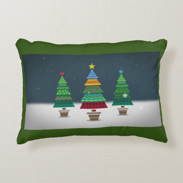 DECORATIVA **ÁRVORES DE NATAL CRIATIVAS** ALMOFADA (Frente)