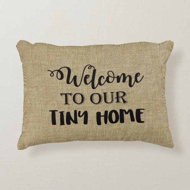 Decorativa Bem-vindo à nossa Almofada de Arremesso de Casa Pe (Frente)