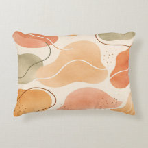 Boho Almofada de Forma Orgânica Abstrata - Terroso