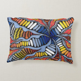 Decorativa Colorida Almofada Lombar de Arte Neurográfica - Vi