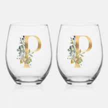 Decorativa Dourada Elegante, inicial P com Greener