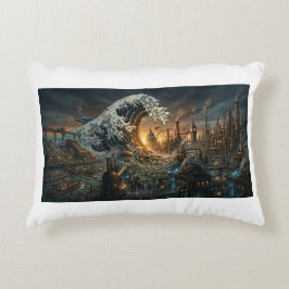 Decorativa Grande Onda de Lixo Plástico - Almofada Steampunk