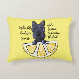 Decorativa KiniArt Scottie Life Lemons Almofada de Acento