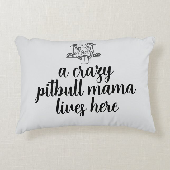 Decorativa mãe pitbull louca - Almofada de Acento (Frente)