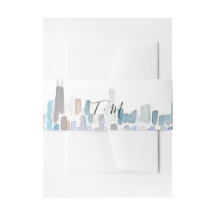 Faixa Clássica Aquarela do Horizonte de Chicago