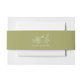 Decorativa Para Convite Faixa de Barriga de Abóbora de Girassol Verde Oliv