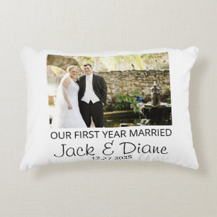 Decorativa Primeiro ano Almofada Casados - Foto personalizada