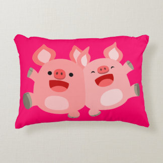 Decorativa SIM!! Porcos de Desenho Animado Fofos Almofada de 